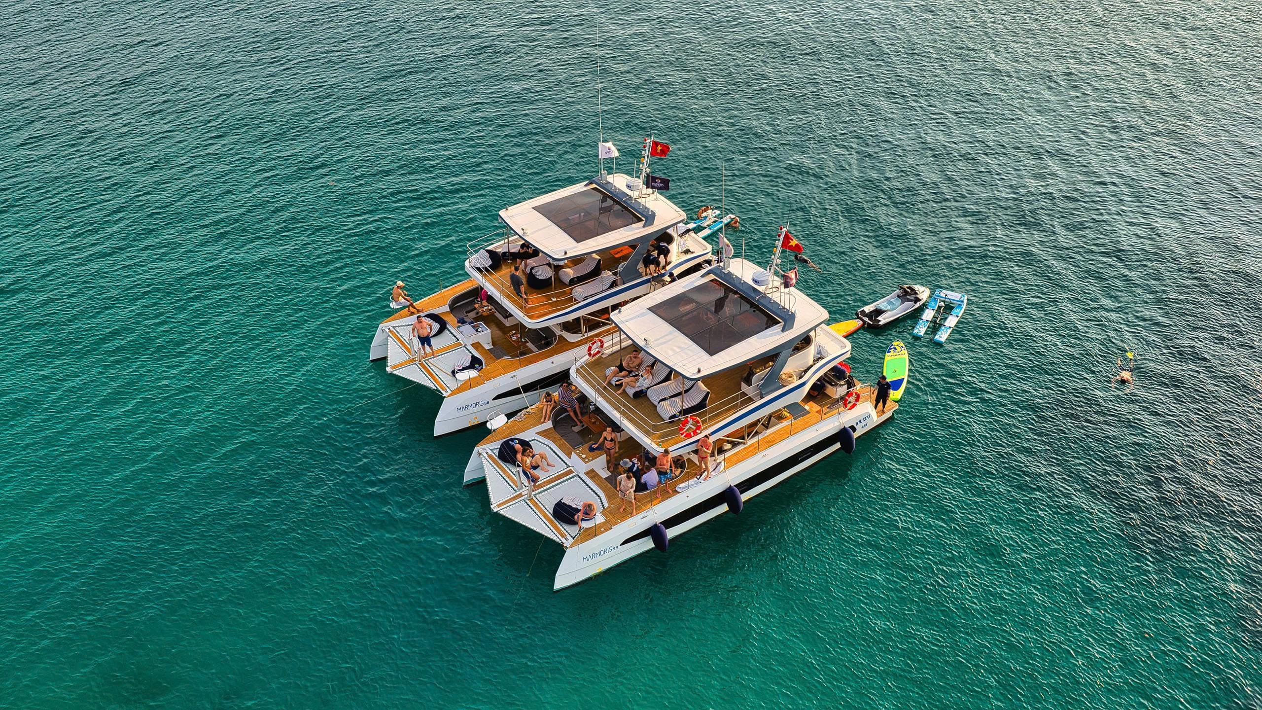 Andromeda rafted at sea